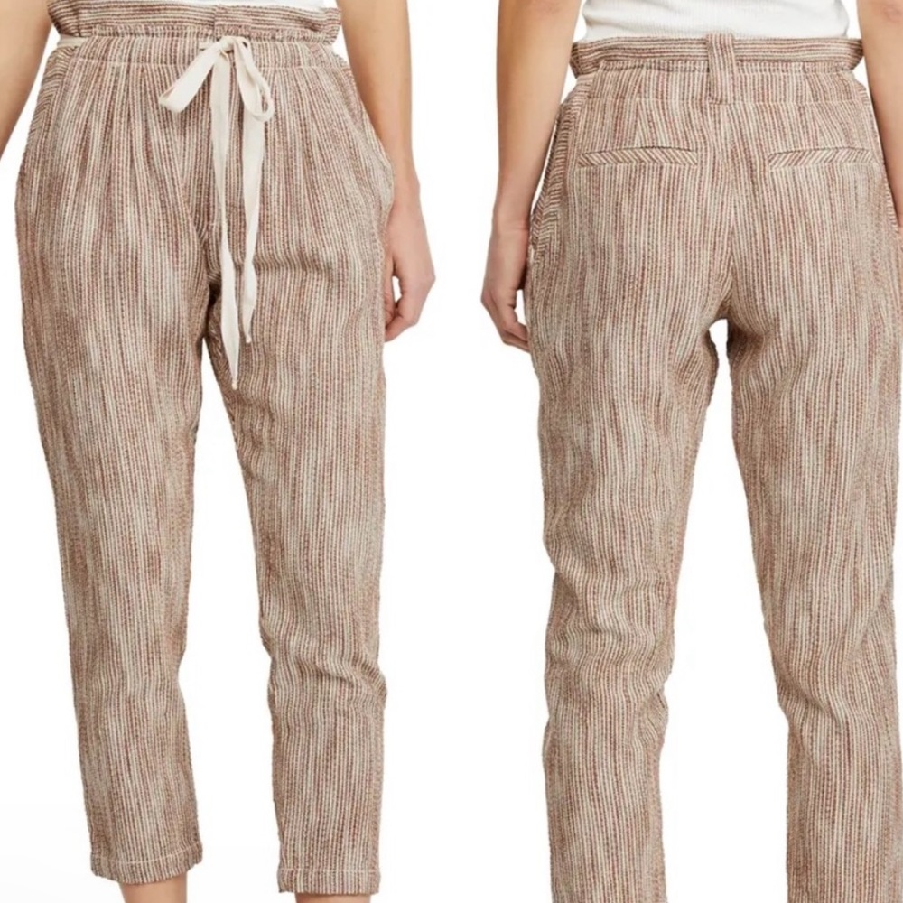 Free People Striped Pink and White Pants